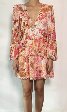 Womens | Amal Cotton Short Dress | White Orange
