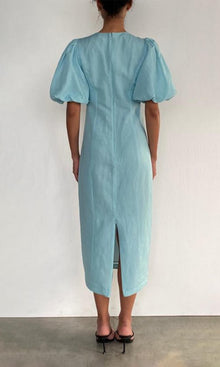 Womens | Amari Linen Cotton Midi Dress | Turquoise Multi