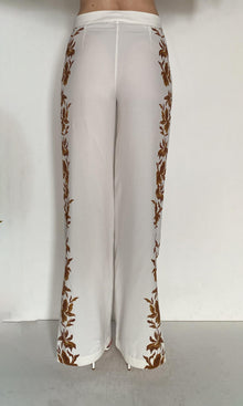 Womens | Ayra Viscose Heavy Crepe Pants With Slit | Ivory
