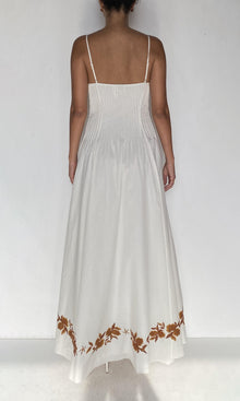 Hemant And Nandita | Ayra Cotton Ankle Lenght Pintuck Maxi Dress | Ivory