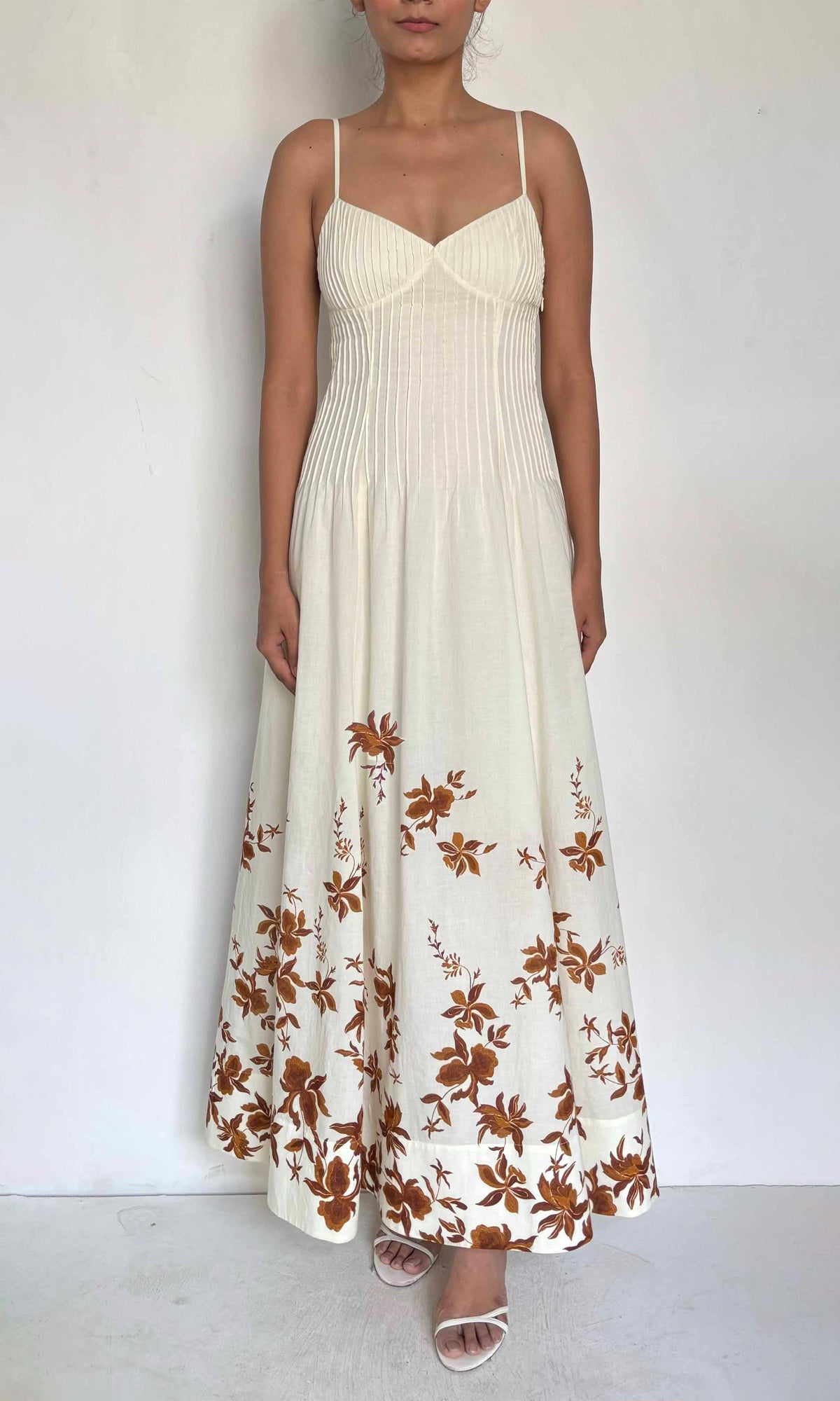 Womens | Ayra Cotton Cambric Maxi Dress | Ivory