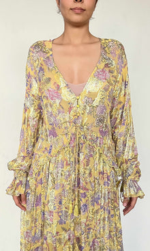 Womens | Dhea Viscose Kaftan | Yellow Multi
