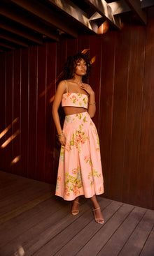 Womens | Dhun Linen Cotton Midi Skirt | Multi