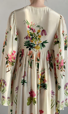 Womens | Dina Viscose Crepe Maxi Kaftan | Off White Multi