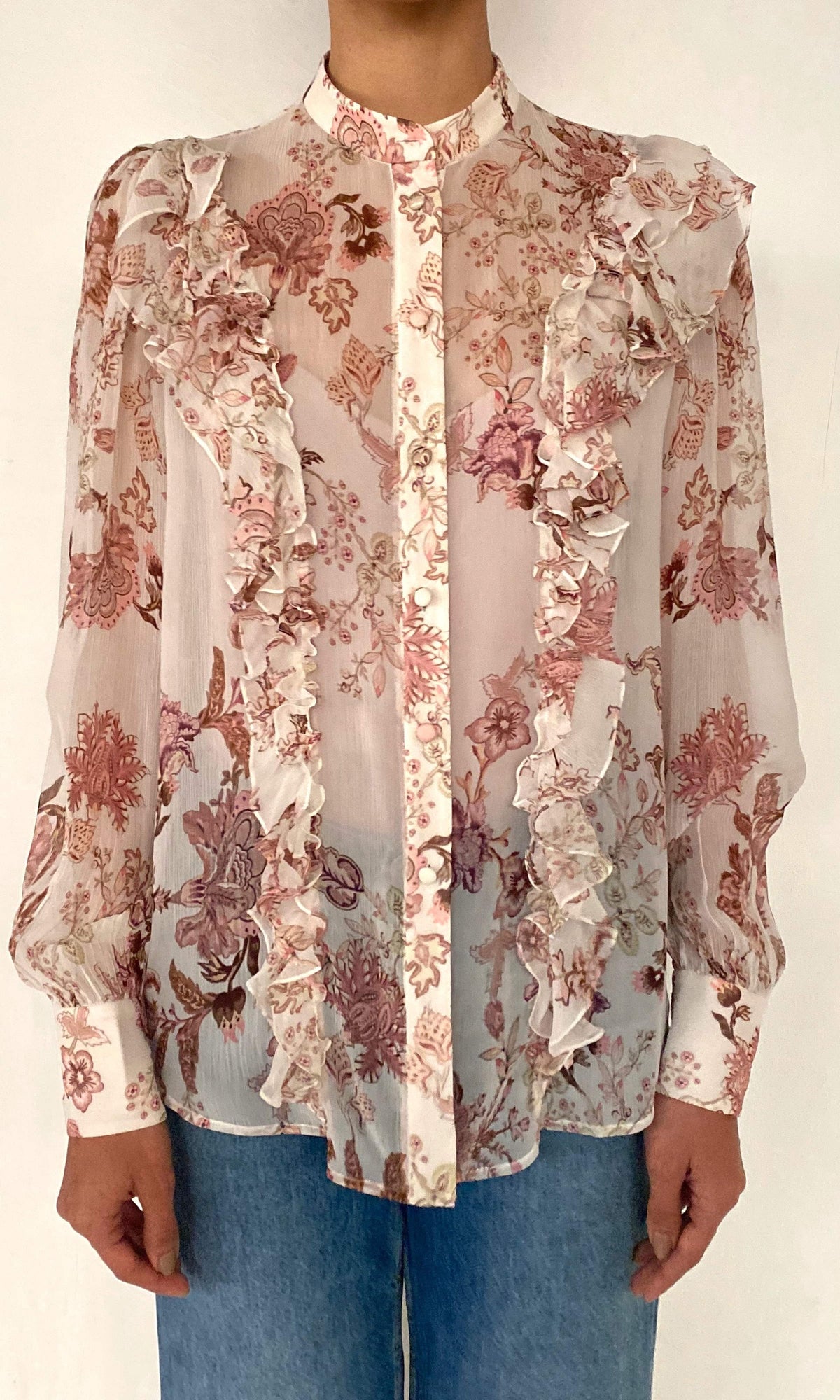 Womens | Diza Viscose Crinkle Chiffon Shirt | White