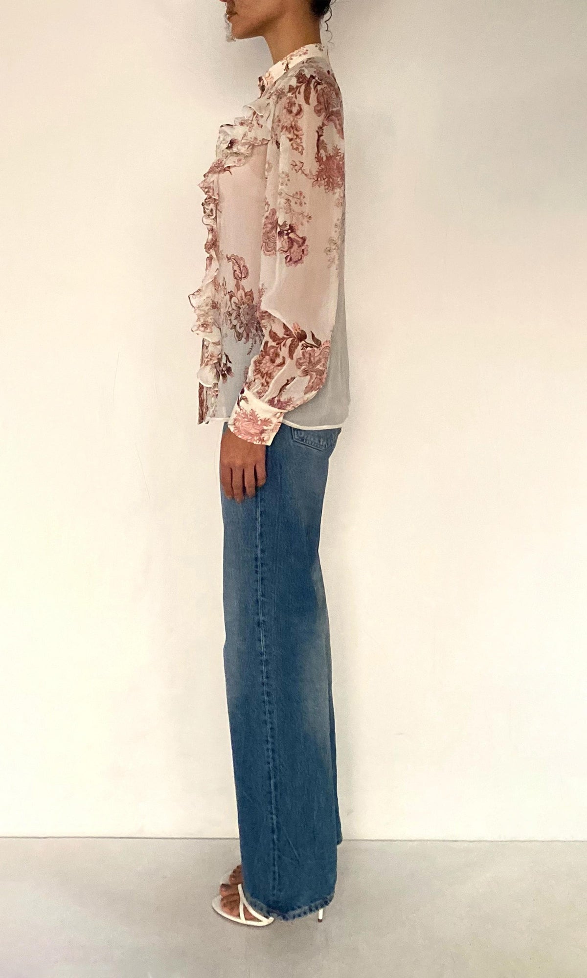 Womens | Diza Viscose Crinkle Chiffon Shirt | White