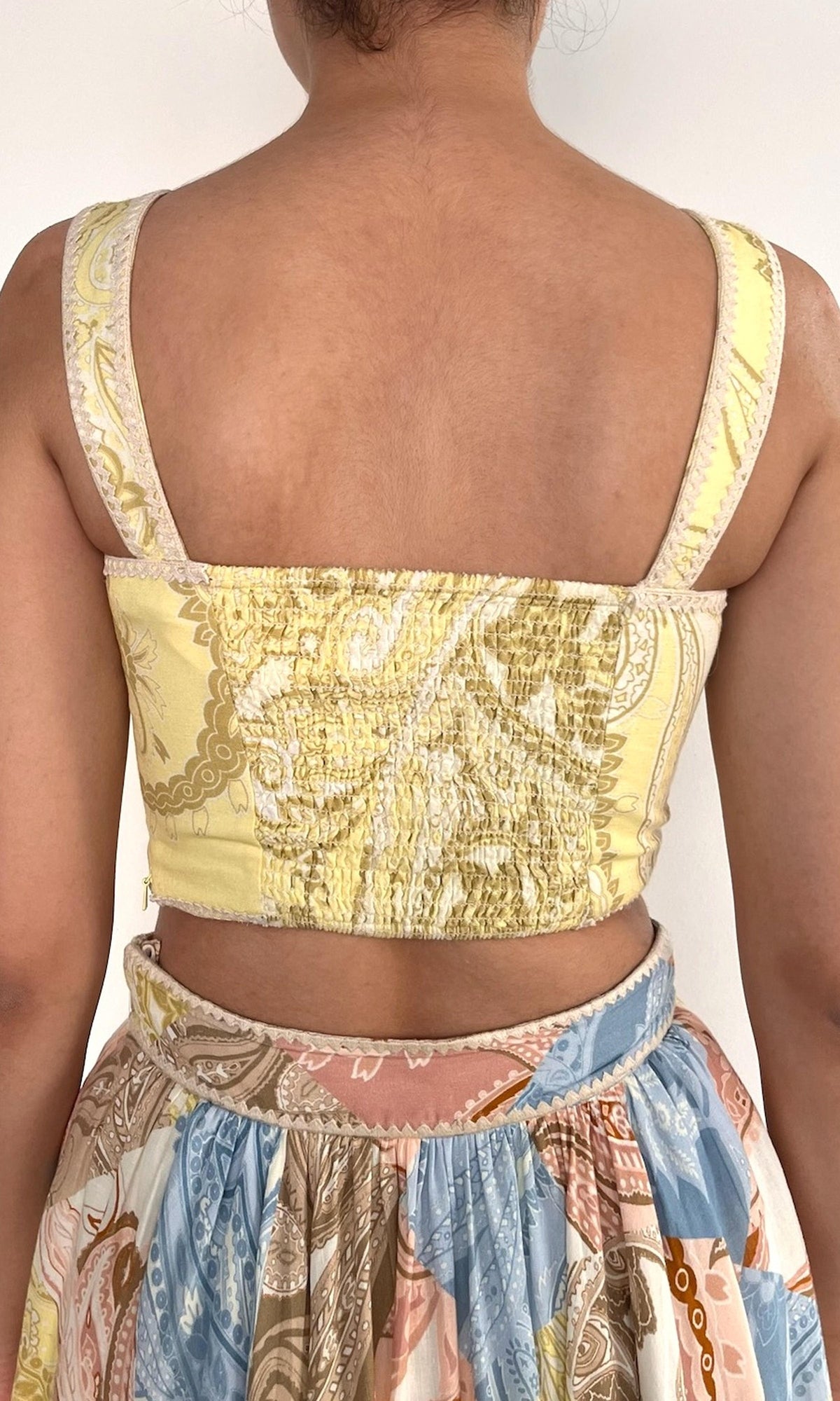 Womens | Fiza Linen Cotton Corset Top | Yellow