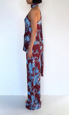 Womens | Hiba Polyester Double Satin Straight Pants | Merlot
