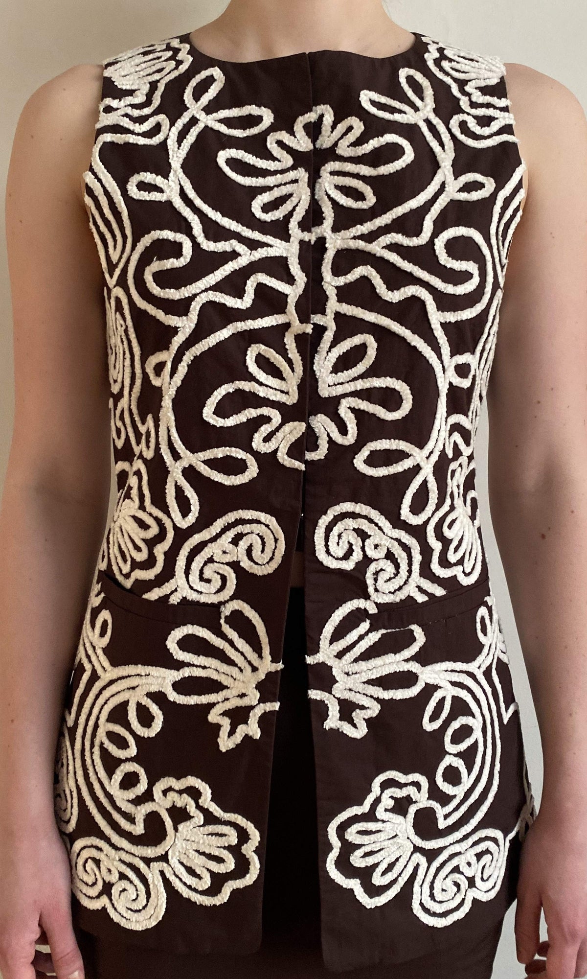 Hemant And Nandita | Ilaya Linen Cotton Waist Coat | RE25 | Brown
