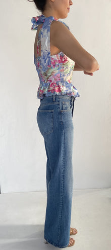 Hemant & Nandita | Floral Printed Top | Blue
