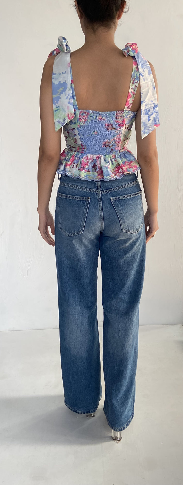 Hemant & Nandita | Floral Printed Top | Blue
