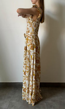 Hemant And Nandita | Inv Cotton Shiffly Floral Maxi Dress | Off White
