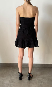 Womens | Inv Cotton Poplin Strapless Short Dress | Black