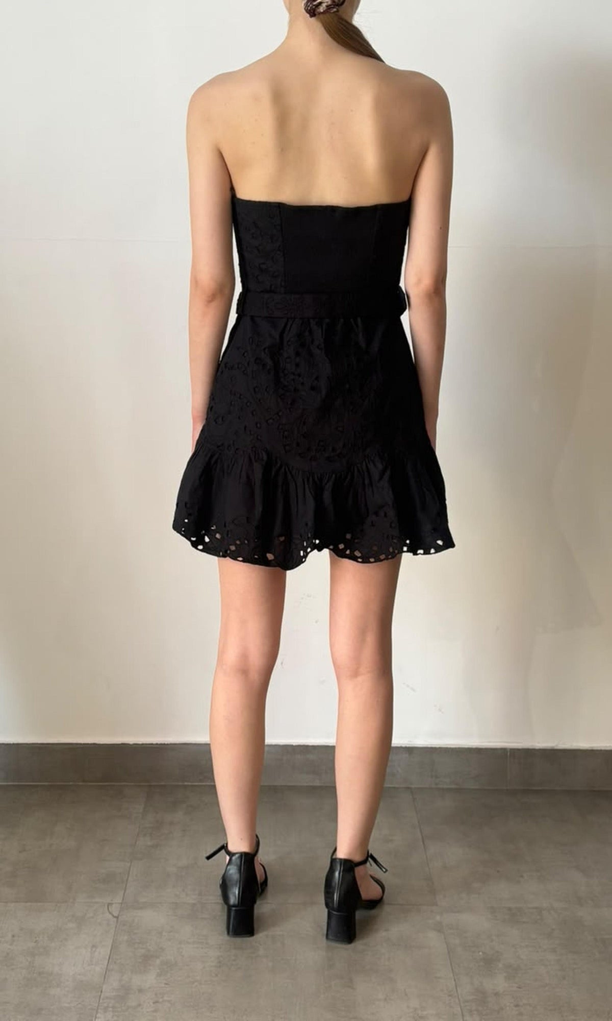 Womens | Inv Cotton Poplin Strapless Short Dress | Black