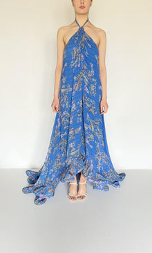 Womens | Inv Viscose Georgette Amyra High Low Dress | Blue
