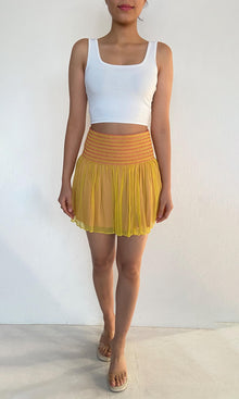 Hemant And Nandita | Inv Viscose Crinkle Chiffon Short Skirt | Yellow
