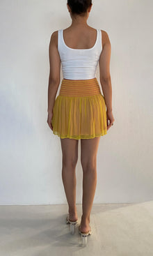 Hemant And Nandita | Inv Viscose Crinkle Chiffon Short Skirt | Yellow