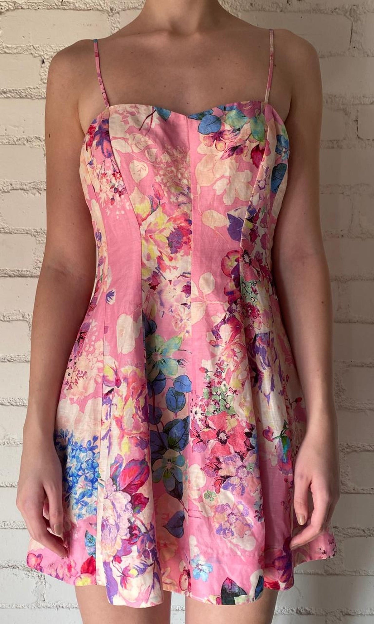 Womens | Inv Viscose Linen Orgenza Short Dress | Pink Print