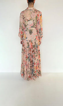 Hemant And Nandita | Inv Viscose Lurex Long Dress | Pink
