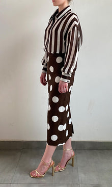 Womens | Inv Linen Cotton Shirt | Brown Stripe