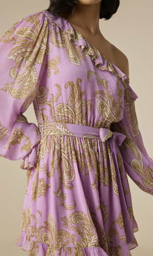 Womens | Jiah Viscose Crinkle Chiffon Romper With Tie Up Belt | Lilac