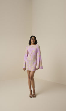 Womens | Jiah Heavy Crepe Short Dress | Lilac