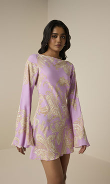 Womens | Jiah Heavy Crepe Short Dress | Lilac
