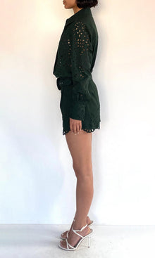 Womens | Kyna Cotton Poplin Shorts | Green
