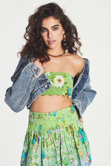 Hemant & Nandita | Laya Floral Bandeau | Green Ombre