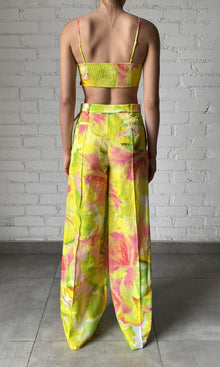 Hemant And Nandita | Mina Cotton Linen Bandeau | Yellow Floral