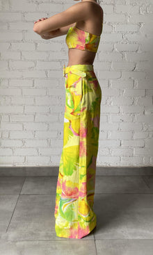 Hemant And Nandita | Mina Cotton Linen Bandeau | Yellow Floral