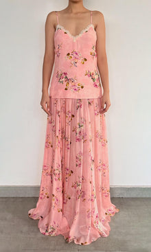 Hemant And Nandita | Niva Viscose Long Dress | Pink