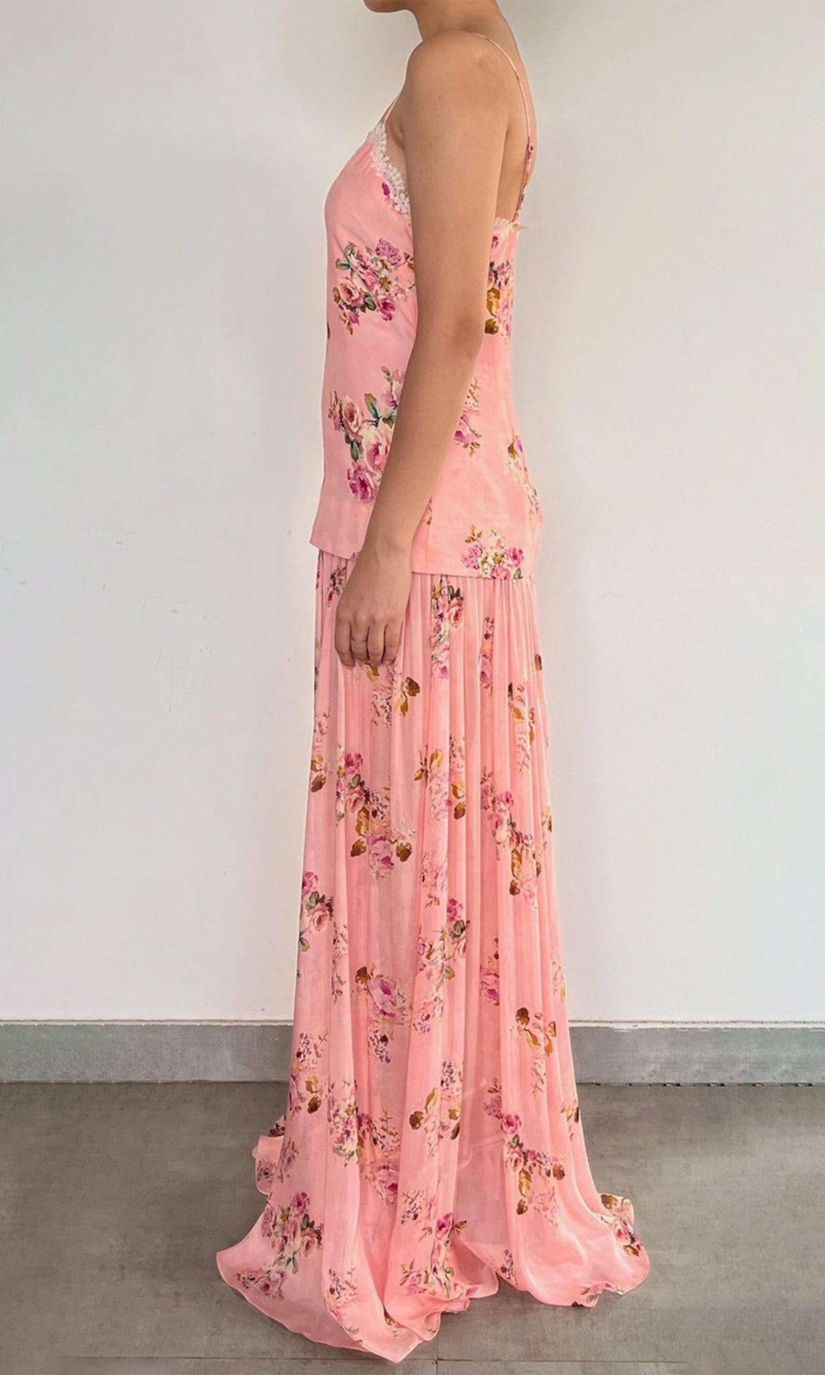Hemant And Nandita | Niva Viscose Long Dress | Pink