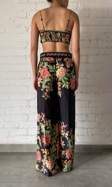 Hemant And Nandita | Pahi Linen Cotton Bandeau | Black Offwhite Floral