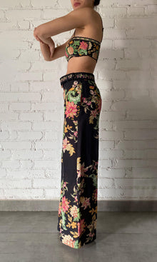 Hemant And Nandita | Pahi Linen Cotton Bandeau | Black Offwhite Floral
