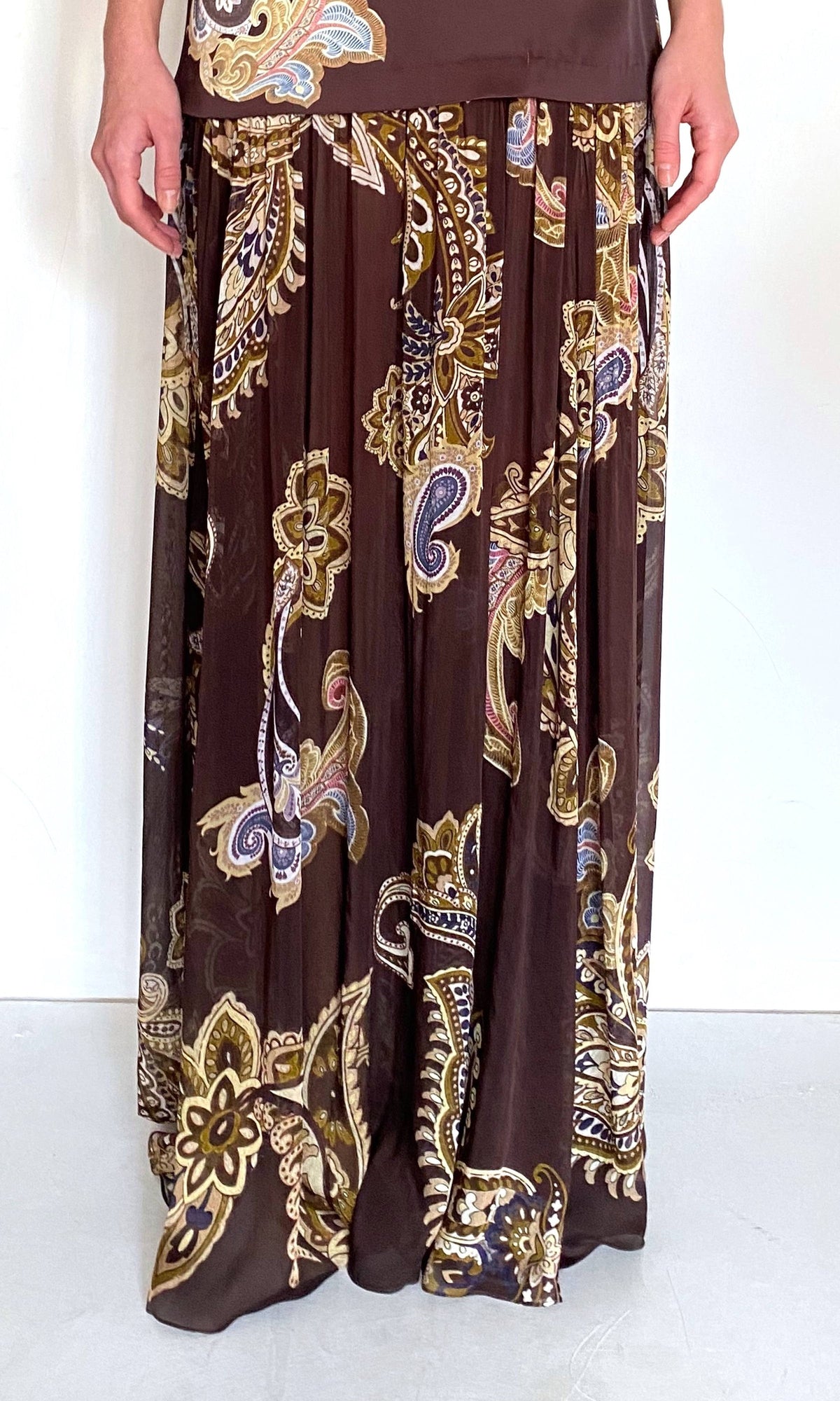 Womens | Reem Polyester Double Satin Low Armhole Maxi Dress | Brown