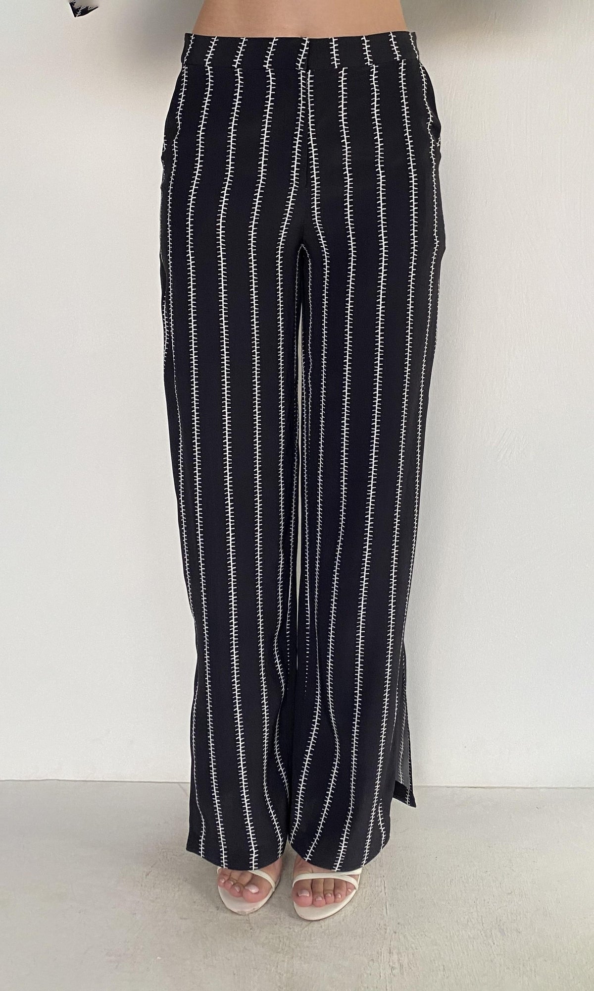 Womens | Rekh Viscose Heavy Crepe Pants With Slit | Black