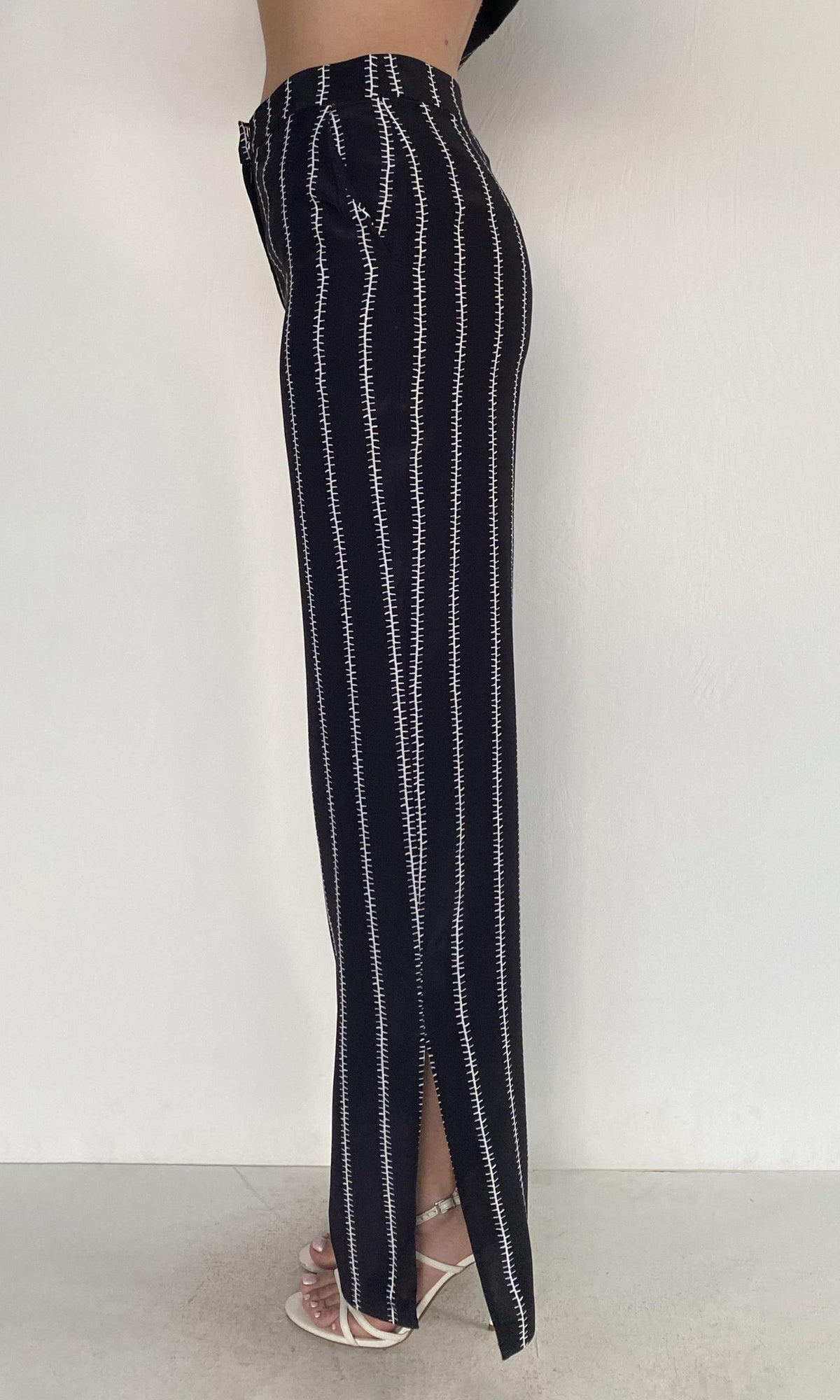 Womens | Rekh Viscose Heavy Crepe Pants With Slit | Black