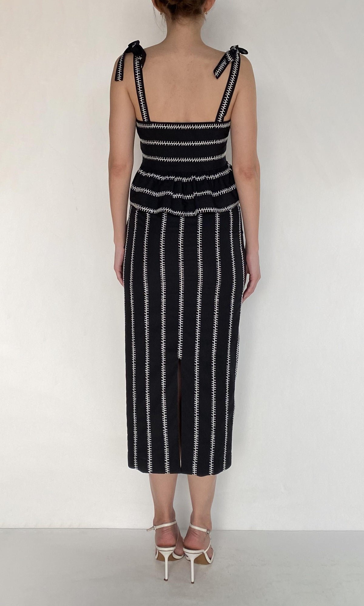 Womens | Rekh Organza Fitted Midi Skirt | Black