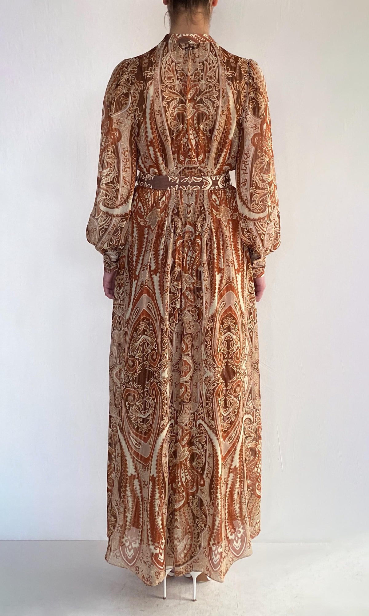 Womens | Rida Viscose Georgette Lurex Maxi Dress | Multi