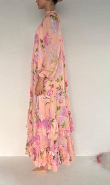 Womens | Ruba Viscose Flat Chiffon Maxi Dress | Pink