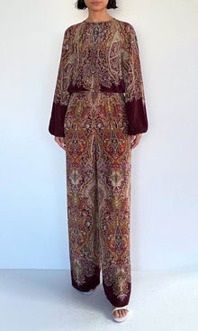Womens | Shifa Viscose Heavy Crepe Jumpsuit | Burgundy
