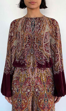 Womens | Shifa Viscose Heavy Crepe Jumpsuit | Burgundy