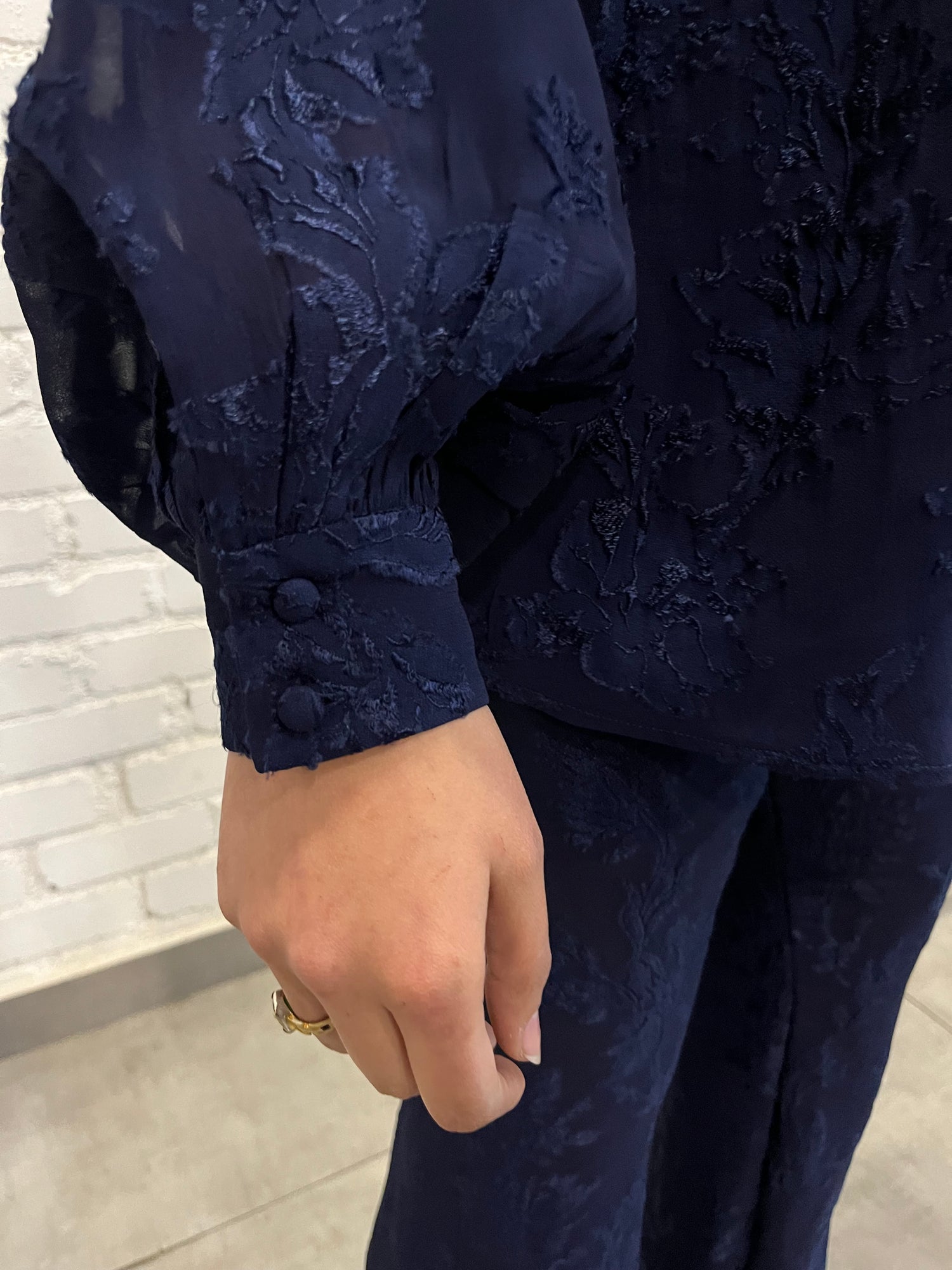 Hemant & Nandita | Tiya High-Neck Top | Navy