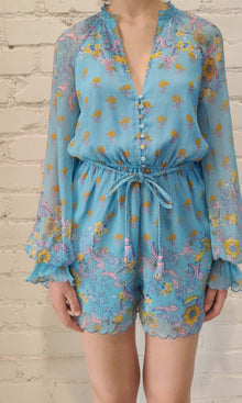 Hemant And Nandita | Vana Velvet Brasso Romper | White Multi