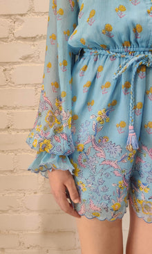 Hemant And Nandita | Vana Velvet Brasso Romper | White Multi