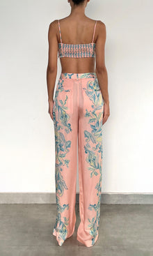 Hemant And Nandita | Wani Viscose Satin Bandeau | Pink Blue Multi