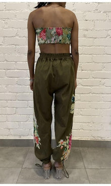 Womens | Zaria Cotton Linen Bandeau | Green Multi