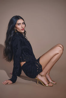 Hemant & Nandita | Zuhr Crop Shirt | Black
