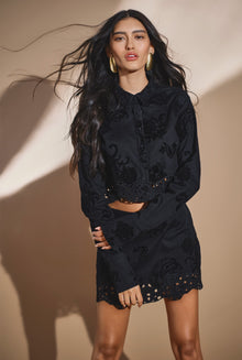 Hemant & Nandita | Zuhr Crop Shirt | Black